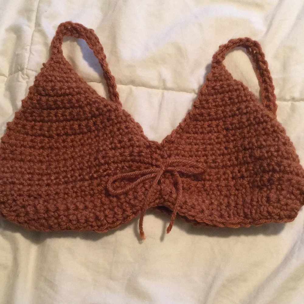Brown summer bikini top